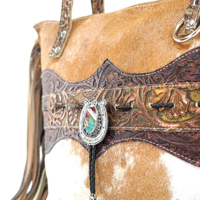 June - Longhorn w/ Wyoming Tool-June-Western-Cowhide-Bags-Handmade-Products-Gifts-Dancing Cactus Designs
