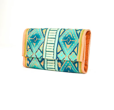 Kacey Wallet - All Embossed w/ Margaritaville Navajo-Kacey Wallet-Western-Cowhide-Bags-Handmade-Products-Gifts-Dancing Cactus Designs