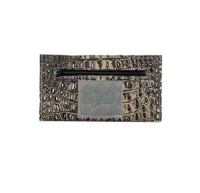 Kacey Wallet - All Embossed w/ Smoke Show Croc-Kacey Wallet-Western-Cowhide-Bags-Handmade-Products-Gifts-Dancing Cactus Designs