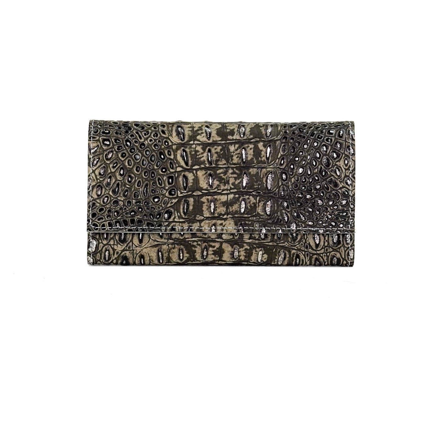 Kacey Wallet - All Embossed w/ Smoke Show Croc-Kacey Wallet-Western-Cowhide-Bags-Handmade-Products-Gifts-Dancing Cactus Designs