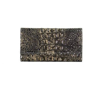 Kacey Wallet - All Embossed w/ Smoke Show Croc-Kacey Wallet-Western-Cowhide-Bags-Handmade-Products-Gifts-Dancing Cactus Designs
