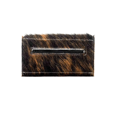 Kacey Wallet - Dark Brindle w/ Gilded Tool-Kacey Wallet-Western-Cowhide-Bags-Handmade-Products-Gifts-Dancing Cactus Designs