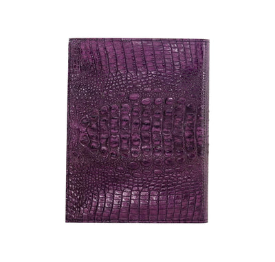 Large Notepad Cover - All Embossed w/ Amethyst Croc-Large Notepad Cover-Western-Cowhide-Bags-Handmade-Products-Gifts-Dancing Cactus Designs