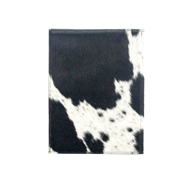 Large Notepad Cover - Black & White w/ Onyx Diamond Stitch-Large Notepad Cover-Western-Cowhide-Bags-Handmade-Products-Gifts-Dancing Cactus Designs