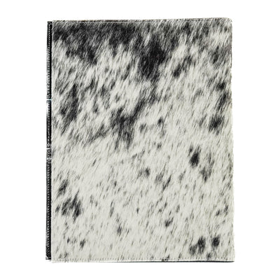Large Notepad Cover - Black & White w/ Smoke Show Croc-Large Notepad Cover-Western-Cowhide-Bags-Handmade-Products-Gifts-Dancing Cactus Designs