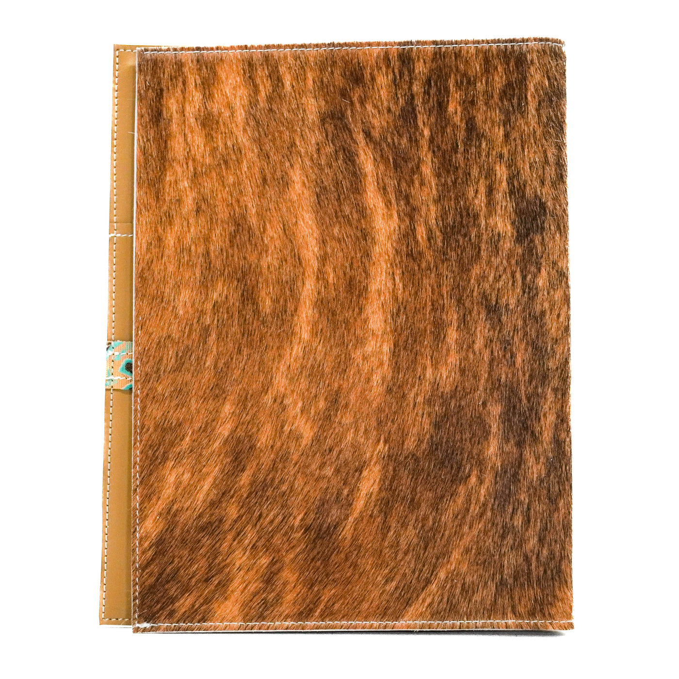 Large Notepad Cover - Brindle w/ Agave Laredo-Large Notepad Cover-Western-Cowhide-Bags-Handmade-Products-Gifts-Dancing Cactus Designs