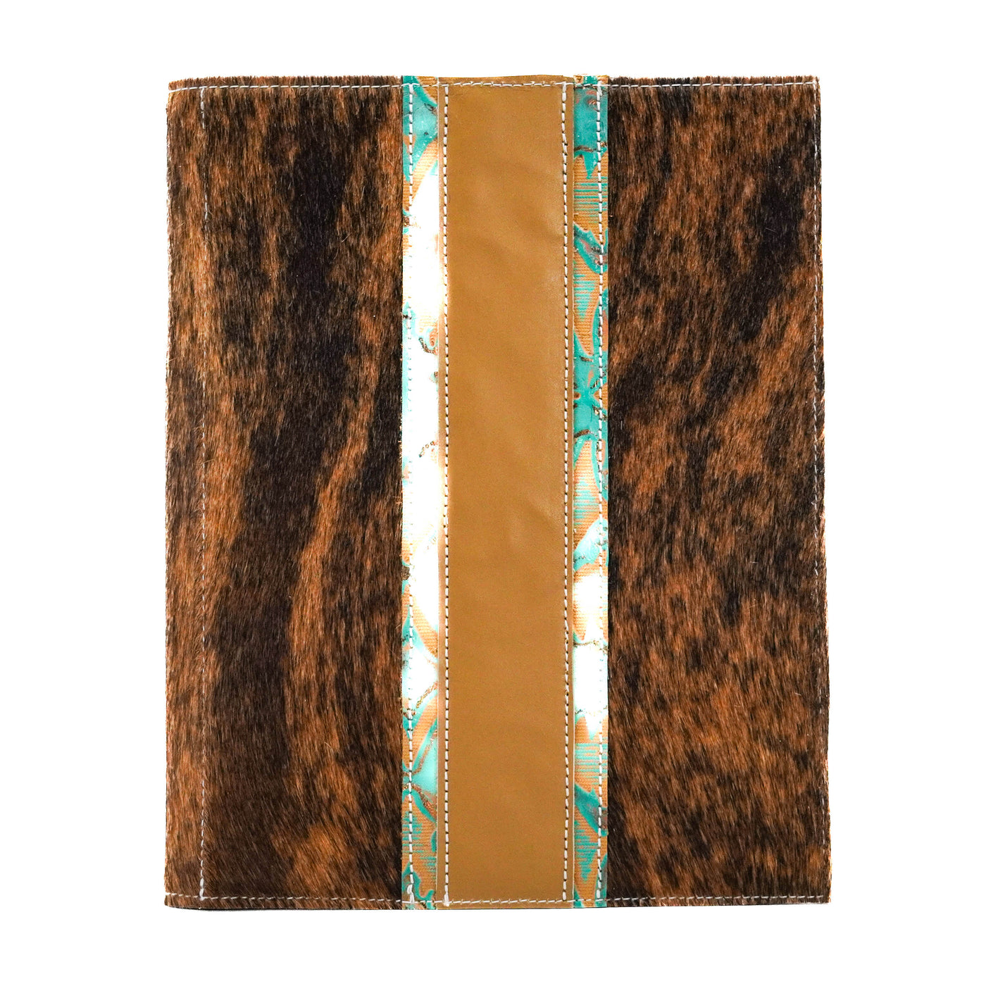 Large Notepad Cover - Brindle w/ Agave Laredo-Large Notepad Cover-Western-Cowhide-Bags-Handmade-Products-Gifts-Dancing Cactus Designs