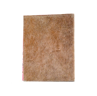 Large Notepad Cover - Brindle w/ Pink Driftwood-Large Notepad Cover-Western-Cowhide-Bags-Handmade-Products-Gifts-Dancing Cactus Designs