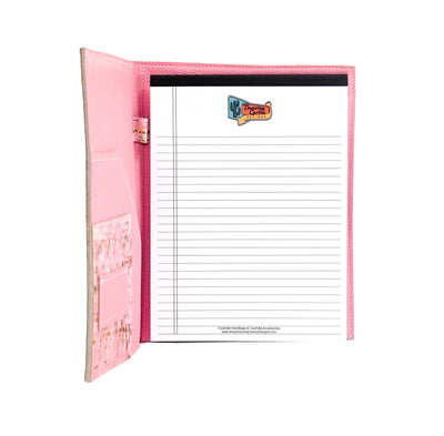 Large Notepad Cover - Brindle w/ Pink Driftwood-Large Notepad Cover-Western-Cowhide-Bags-Handmade-Products-Gifts-Dancing Cactus Designs