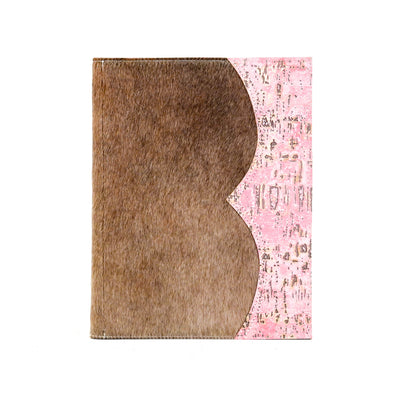 Large Notepad Cover - Brindle w/ Pink Driftwood-Large Notepad Cover-Western-Cowhide-Bags-Handmade-Products-Gifts-Dancing Cactus Designs