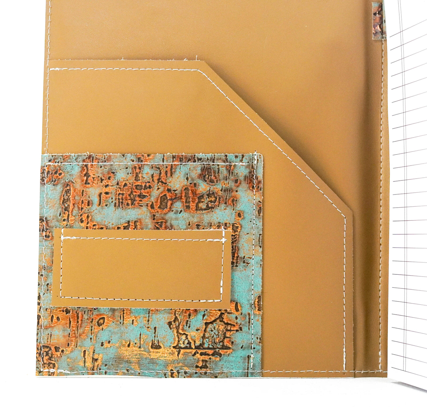 Large Notepad Cover - Smooth Latte Leather w/ Patina Driftwood-Large Notepad Cover-Western-Cowhide-Bags-Handmade-Products-Gifts-Dancing Cactus Designs