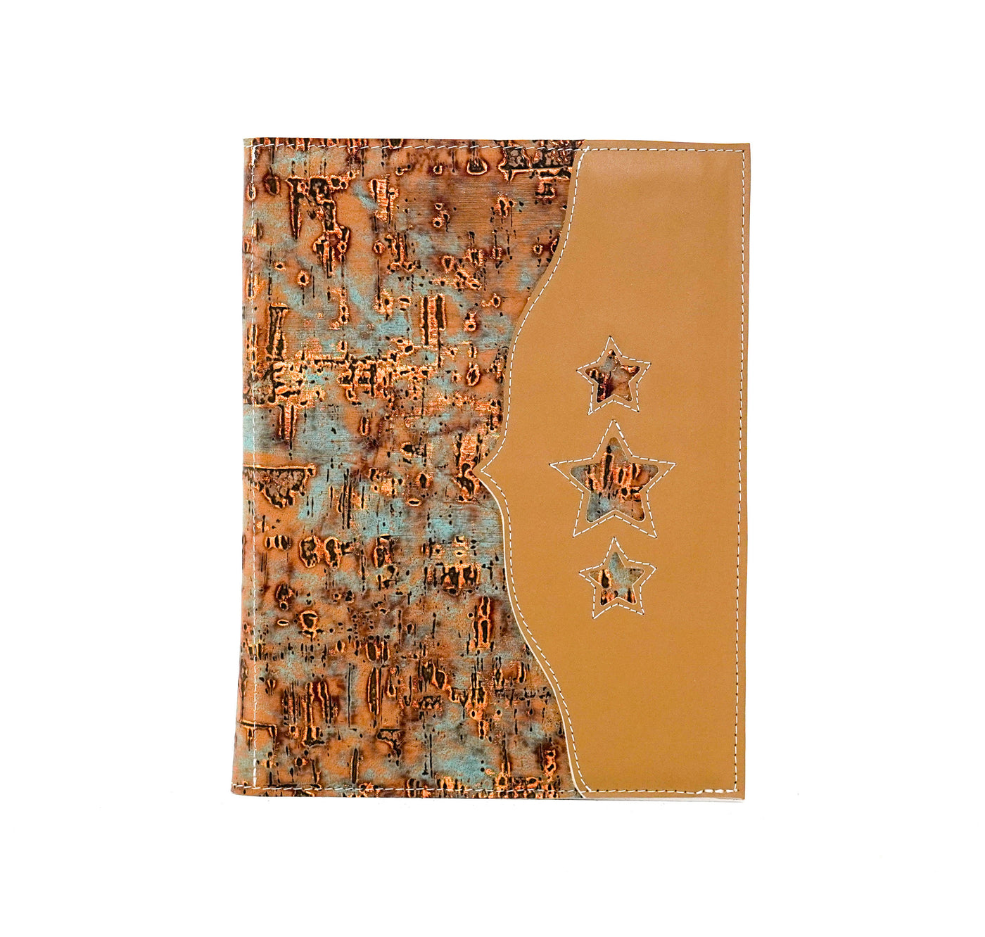 Large Notepad Cover - Smooth Latte Leather w/ Patina Driftwood-Large Notepad Cover-Western-Cowhide-Bags-Handmade-Products-Gifts-Dancing Cactus Designs
