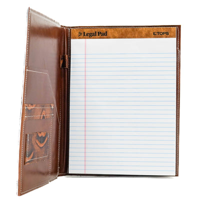 Large Notepad Cover - Tricolor w/ Burnt Brands-Large Notepad Cover-Western-Cowhide-Bags-Handmade-Products-Gifts-Dancing Cactus Designs