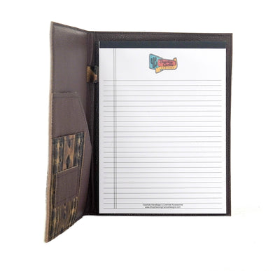 Large Notepad Cover - Tricolor w/ Cowboy Navajo-Large Notepad Cover-Western-Cowhide-Bags-Handmade-Products-Gifts-Dancing Cactus Designs