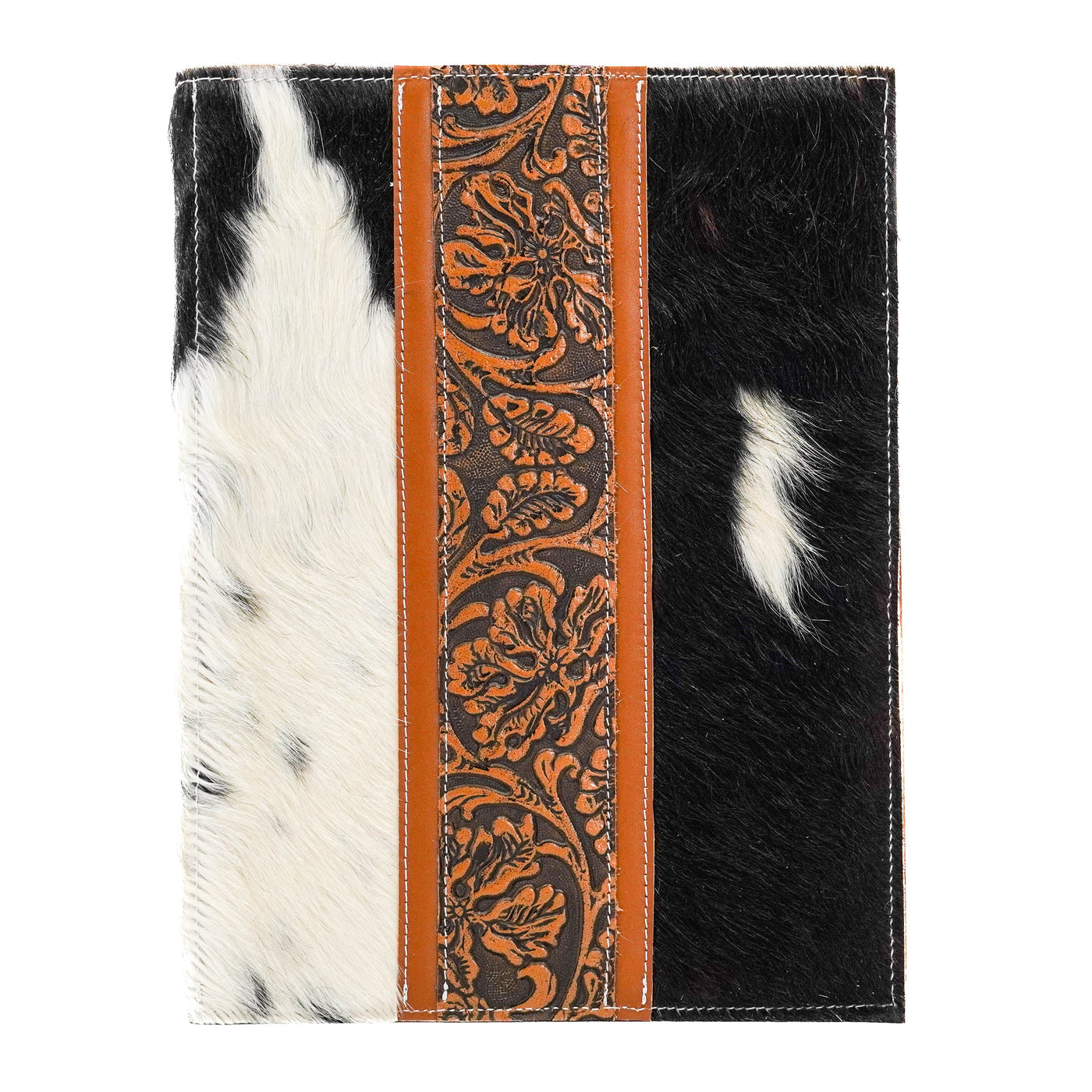 Large Notepad Cover - Tricolor w/ Honey Tool-Large Notepad Cover-Western-Cowhide-Bags-Handmade-Products-Gifts-Dancing Cactus Designs