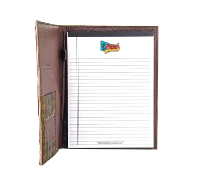 Large Notepad Cover - Tricolor w/ Walnut Navajo-Large Notepad Cover-Western-Cowhide-Bags-Handmade-Products-Gifts-Dancing Cactus Designs