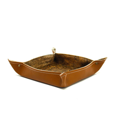 Large Tray - Pebbled Caramel Leather w/ Wyoming Tool-Large Tray-Western-Cowhide-Bags-Handmade-Products-Gifts-Dancing Cactus Designs