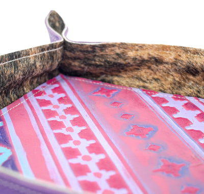 Large Tray - Purple Leather w/ Unicorn Navajo-Large Tray-Western-Cowhide-Bags-Handmade-Products-Gifts-Dancing Cactus Designs