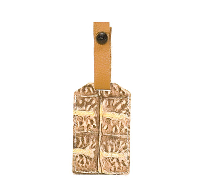 Luggage Tag - All Embossed w/ Ivory Jumbo Croc-Luggage Tag-Western-Cowhide-Bags-Handmade-Products-Gifts-Dancing Cactus Designs