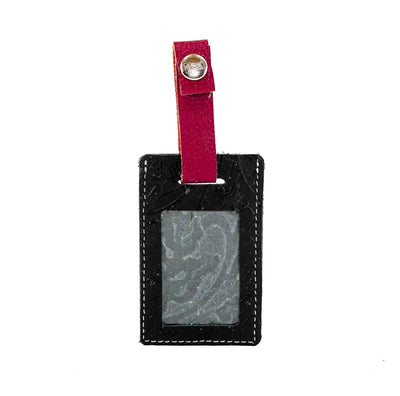 Luggage Tag - All Embossed w/ Onyx Tool-Luggage Tag-Western-Cowhide-Bags-Handmade-Products-Gifts-Dancing Cactus Designs