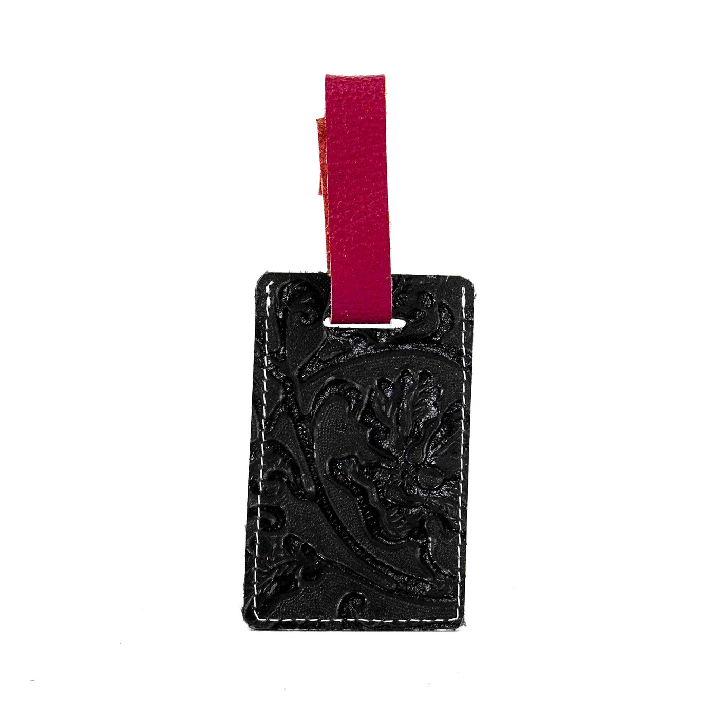 Luggage Tag - All Embossed w/ Onyx Tool-Luggage Tag-Western-Cowhide-Bags-Handmade-Products-Gifts-Dancing Cactus Designs