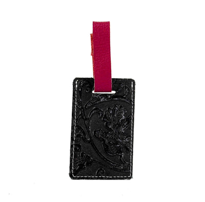 Luggage Tag - All Embossed w/ Onyx Tool-Luggage Tag-Western-Cowhide-Bags-Handmade-Products-Gifts-Dancing Cactus Designs