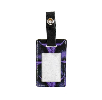 Luggage Tag - Black & White w/ Midnight Rain Skulls-Luggage Tag-Western-Cowhide-Bags-Handmade-Products-Gifts-Dancing Cactus Designs