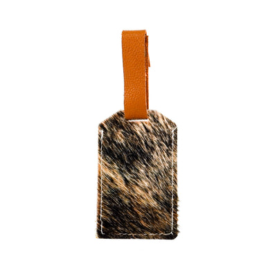 Luggage Tag - Brindle w/ Brandy Croc-Luggage Tag-Western-Cowhide-Bags-Handmade-Products-Gifts-Dancing Cactus Designs