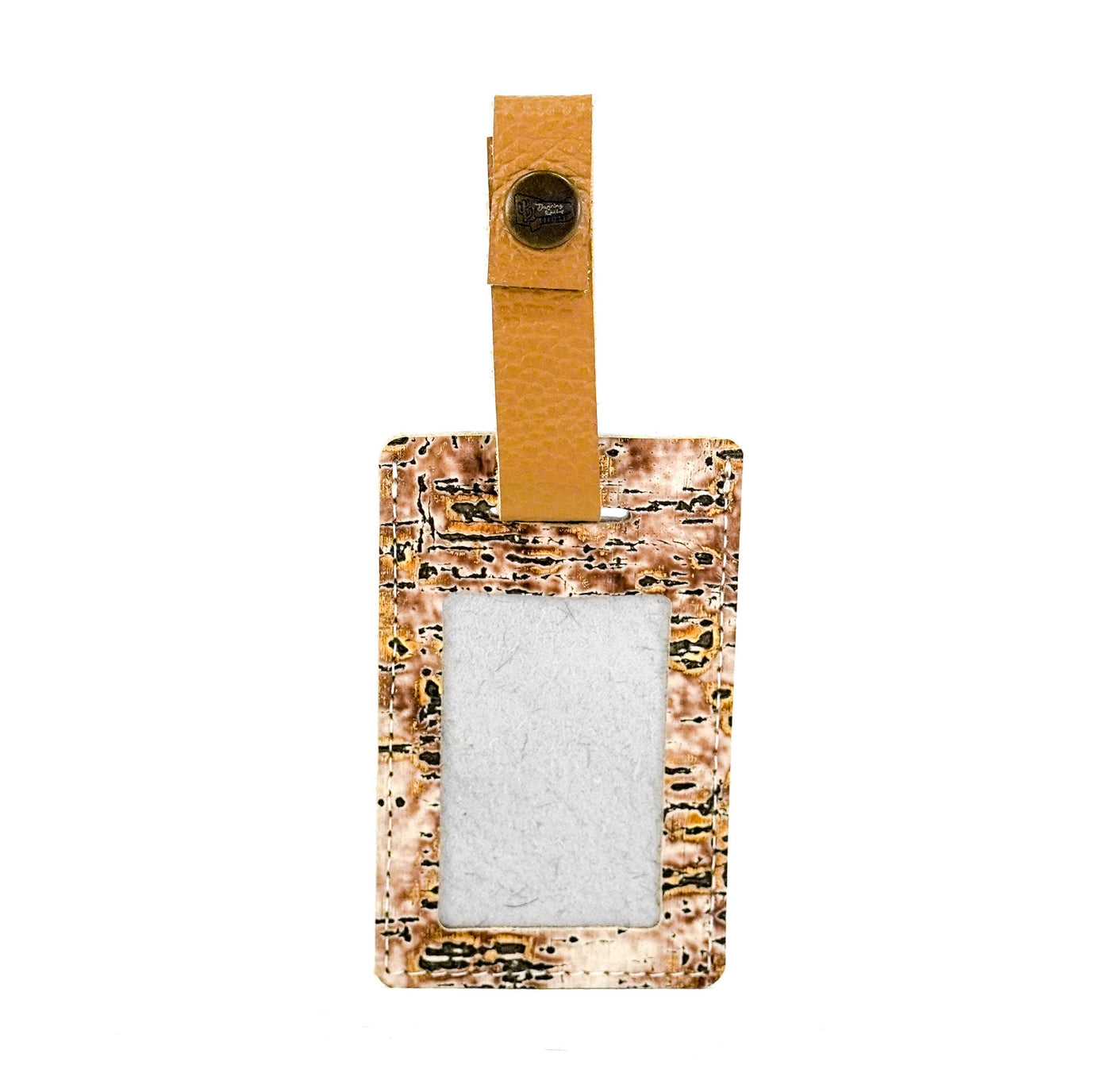 Luggage Tag - Brindle w/ Bronze Driftwood-Luggage Tag-Western-Cowhide-Bags-Handmade-Products-Gifts-Dancing Cactus Designs