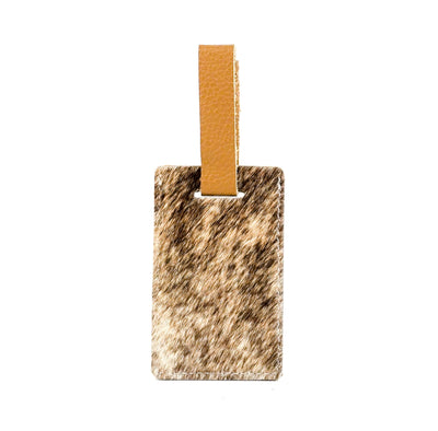 Luggage Tag - Brindle w/ Bronze Driftwood-Luggage Tag-Western-Cowhide-Bags-Handmade-Products-Gifts-Dancing Cactus Designs