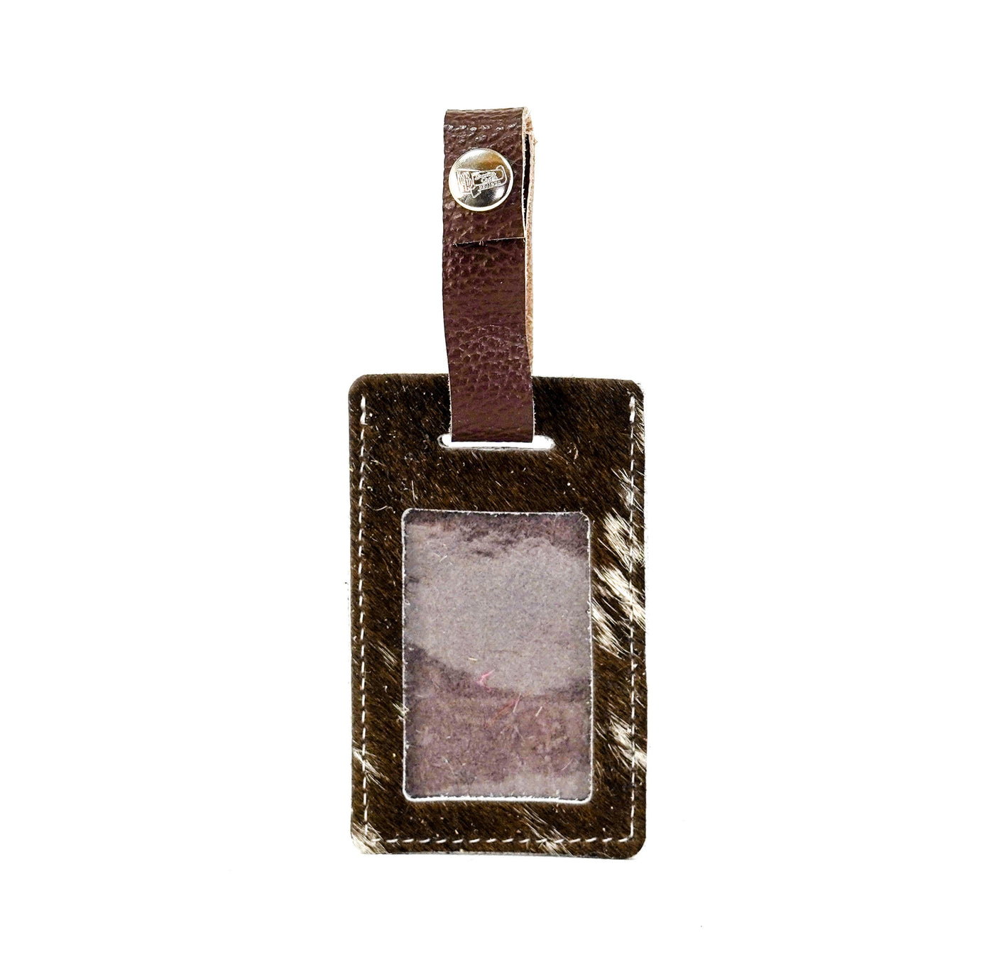 Luggage Tag - Chocolate & White w/ Mint Chocolate Skulls-Luggage Tag-Western-Cowhide-Bags-Handmade-Products-Gifts-Dancing Cactus Designs