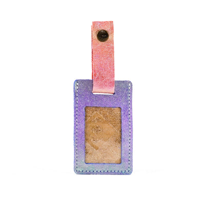 Luggage Tag - Iridescent Shimmer w/ Rio Aztec-Luggage Tag-Western-Cowhide-Bags-Handmade-Products-Gifts-Dancing Cactus Designs