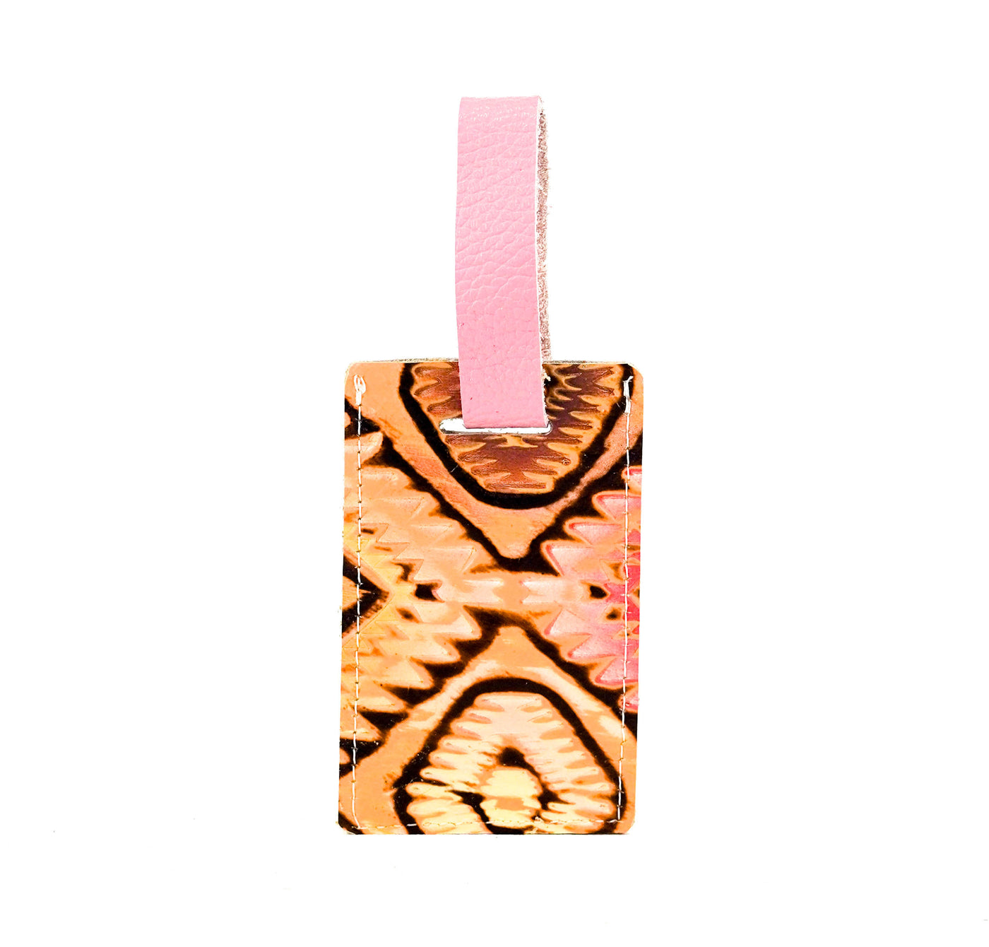 Luggage Tag - Light Brindle w/ Moab Aztec-Luggage Tag-Western-Cowhide-Bags-Handmade-Products-Gifts-Dancing Cactus Designs