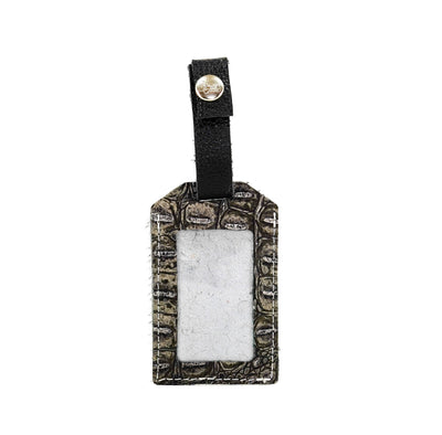 Luggage Tag - Salt & Pepper w/ Smoke Show Croc-Luggage Tag-Western-Cowhide-Bags-Handmade-Products-Gifts-Dancing Cactus Designs