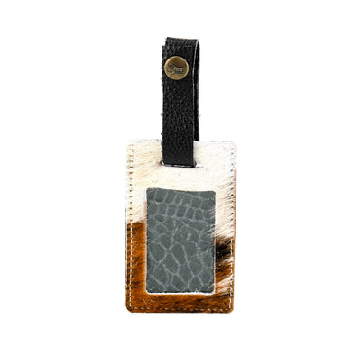 Luggage Tag - Tricolor w/ Midnight Croc-Luggage Tag-Western-Cowhide-Bags-Handmade-Products-Gifts-Dancing Cactus Designs