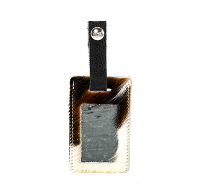 Luggage Tag - Tricolor w/ Onyx Aztec-Luggage Tag-Western-Cowhide-Bags-Handmade-Products-Gifts-Dancing Cactus Designs