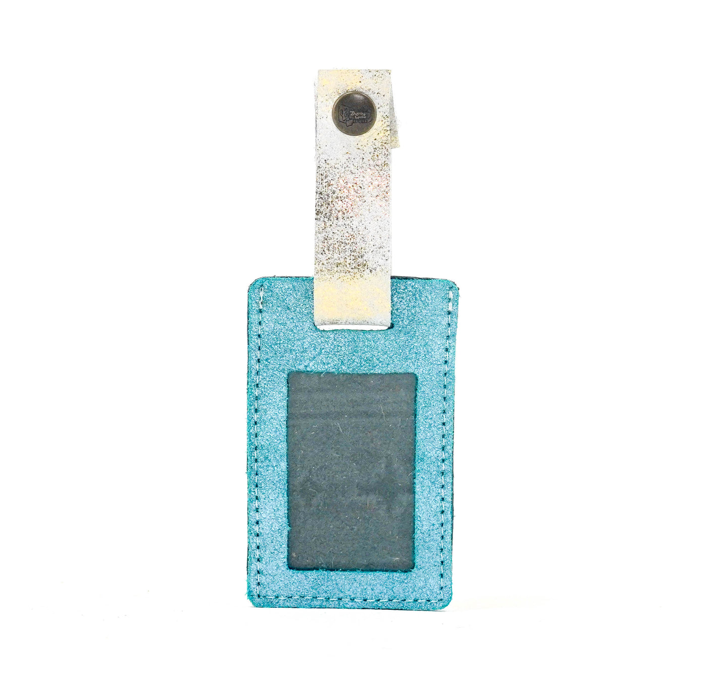Luggage Tag - Turquoise Glitter w/ Midnight Navajo-Luggage Tag-Western-Cowhide-Bags-Handmade-Products-Gifts-Dancing Cactus Designs