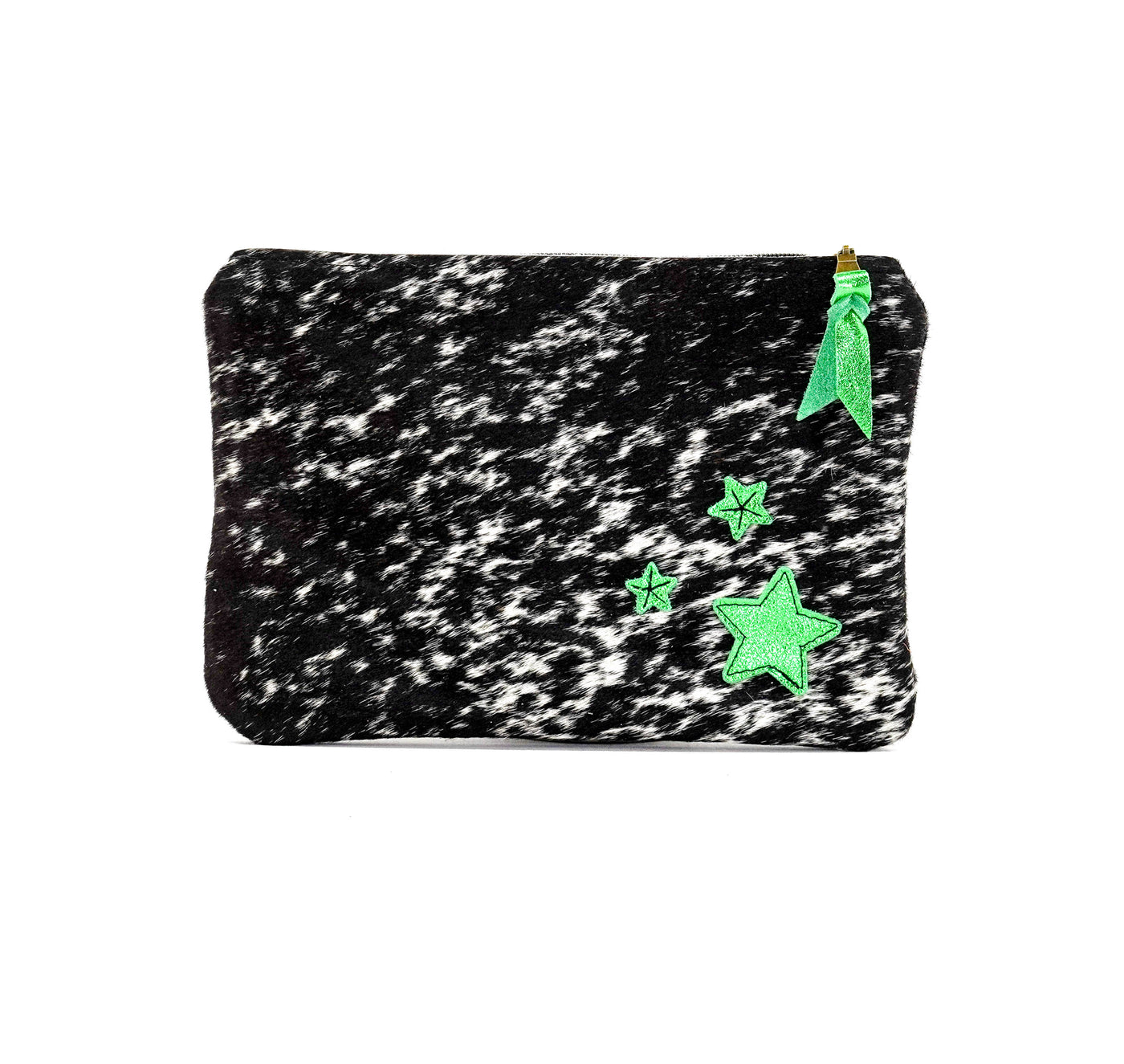 Mega Organizer - Black & White w/ Green Shimmer-Mega Organizer-Western-Cowhide-Bags-Handmade-Products-Gifts-Dancing Cactus Designs