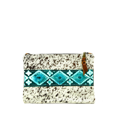 Mega Organizer - Chocolate Speckles w/ Turquoise Matrix Navajo-Mega Organizer-Western-Cowhide-Bags-Handmade-Products-Gifts-Dancing Cactus Designs