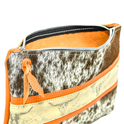 Mega Organizer - Dusty Longhorn w/ Ghost Skulls-Mega Organizer-Western-Cowhide-Bags-Handmade-Products-Gifts-Dancing Cactus Designs
