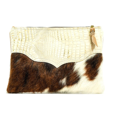 Mega Organizer - Tricolor w/ Ivory Croc-Mega Organizer-Western-Cowhide-Bags-Handmade-Products-Gifts-Dancing Cactus Designs