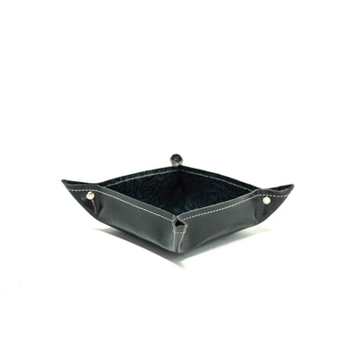 Mini Tray - Glossed Lead Leather w/ Blue Jean Tool-Mini Tray-Western-Cowhide-Bags-Handmade-Products-Gifts-Dancing Cactus Designs