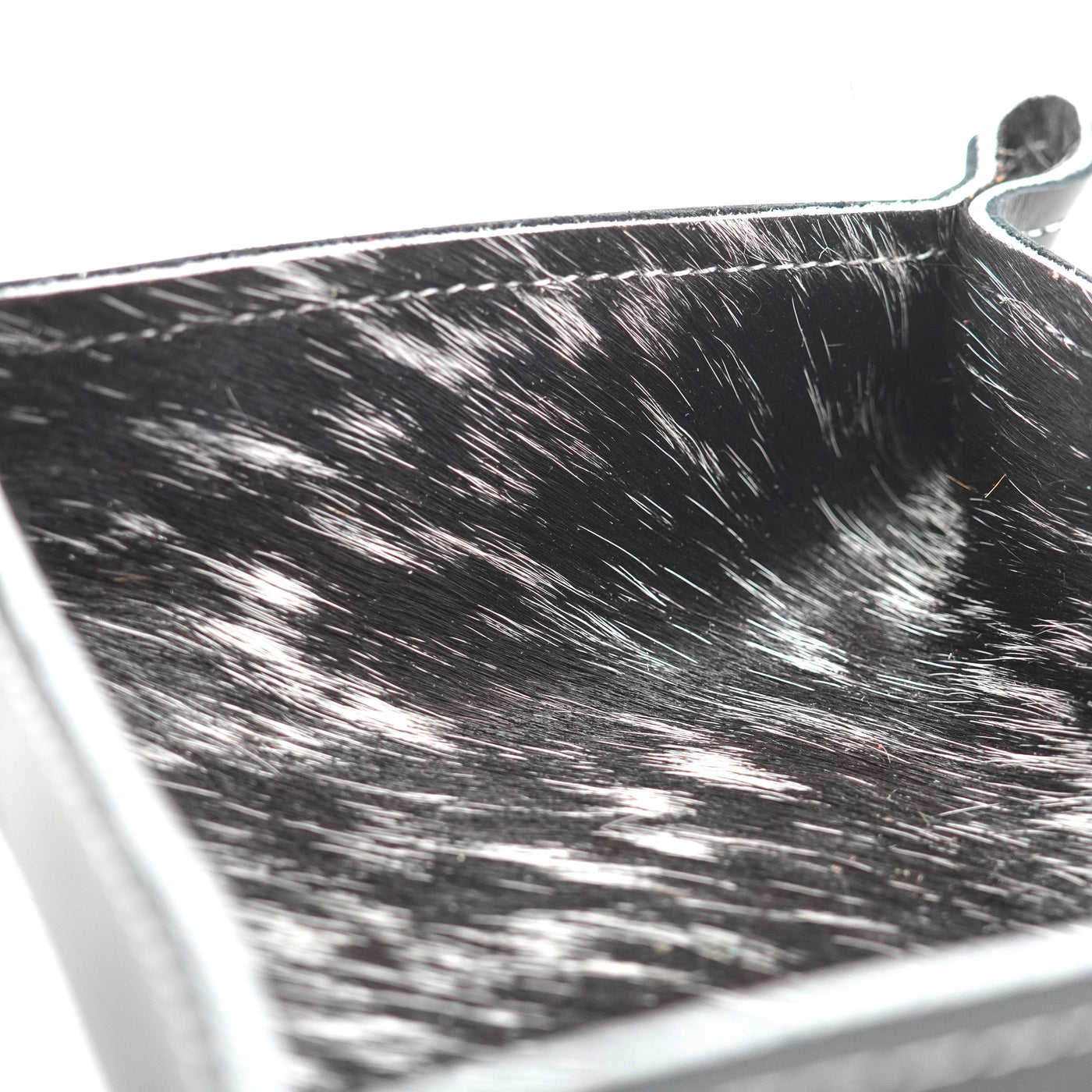 Mini Tray - Smooth Black Leather w/ Salt N' Pepper-Mini Tray-Western-Cowhide-Bags-Handmade-Products-Gifts-Dancing Cactus Designs