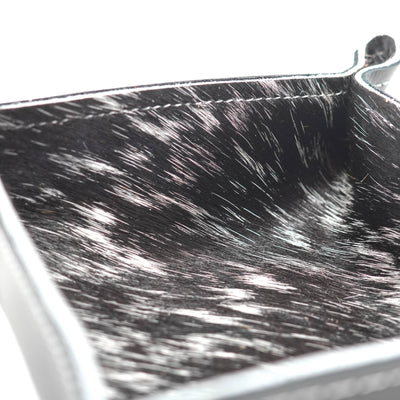 Mini Tray - Smooth Black Leather w/ Salt N' Pepper-Mini Tray-Western-Cowhide-Bags-Handmade-Products-Gifts-Dancing Cactus Designs
