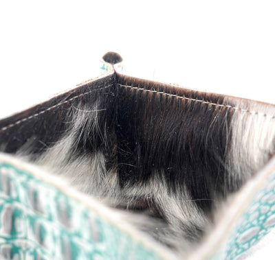 Mini Tray - Tricolor w/ Turquoise Sand Croc-Mini Tray-Western-Cowhide-Bags-Handmade-Products-Gifts-Dancing Cactus Designs