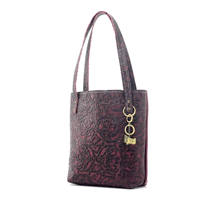 Mini Trisha - All Embossed w/ Burgundy Tool-Mini Trisha-Western-Cowhide-Bags-Handmade-Products-Gifts-Dancing Cactus Designs