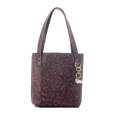 Mini Trisha - All Embossed w/ Burgundy Tool-Mini Trisha-Western-Cowhide-Bags-Handmade-Products-Gifts-Dancing Cactus Designs