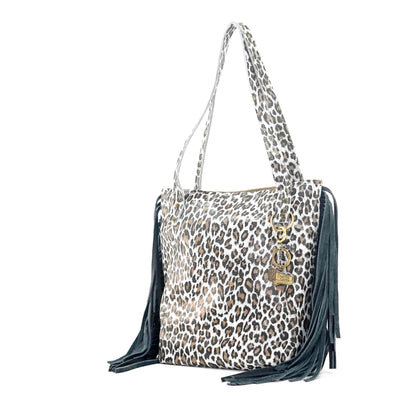 Mini Trisha - All Leather w/ White Leopard-Mini Trisha-Western-Cowhide-Bags-Handmade-Products-Gifts-Dancing Cactus Designs
