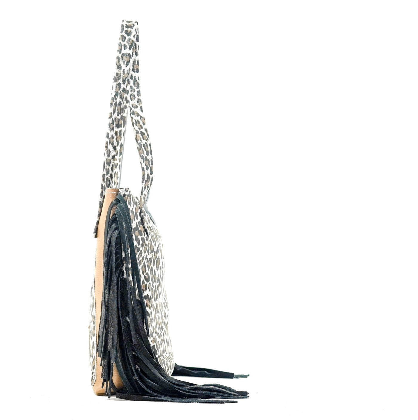 Mini Trisha - All Leather w/ White Leopard-Mini Trisha-Western-Cowhide-Bags-Handmade-Products-Gifts-Dancing Cactus Designs