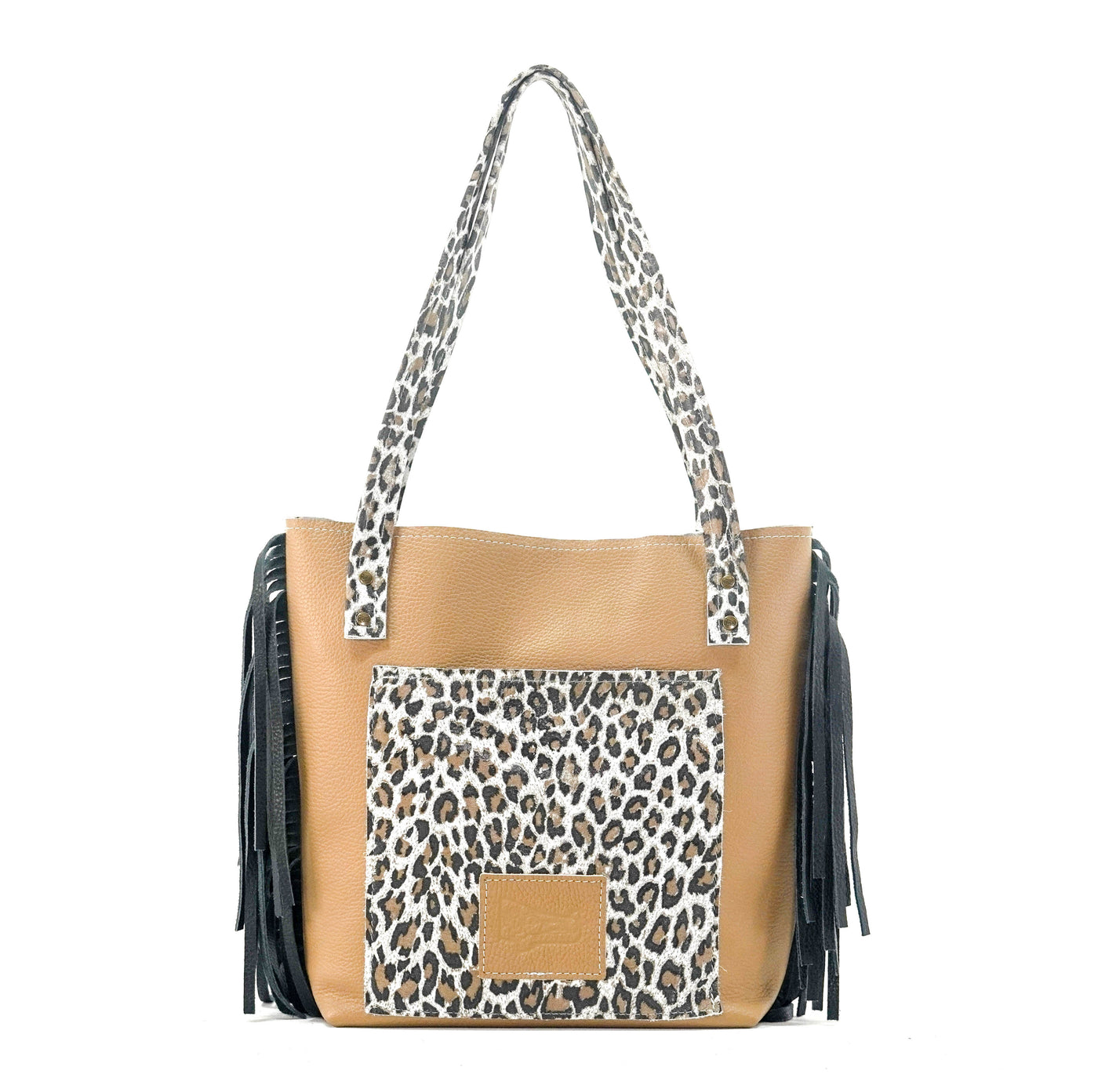 Mini Trisha - All Leather w/ White Leopard-Mini Trisha-Western-Cowhide-Bags-Handmade-Products-Gifts-Dancing Cactus Designs